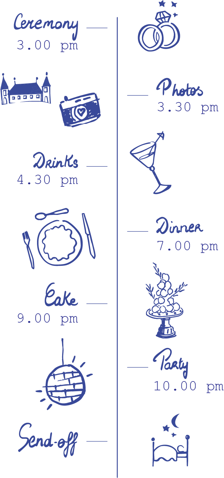 A WEDDING IN FRANCE, LE PAILLY AND LANGRES - TIMELINE FOR YOUR CEREMONY